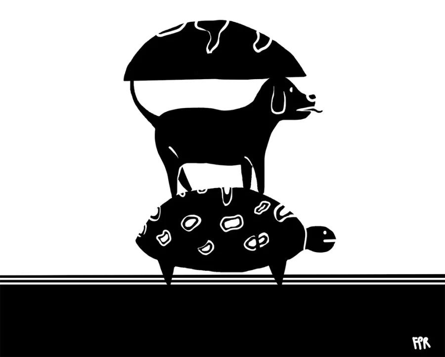 Crônica "Walking Stones", publicada no Rascunho em 29/06/2023. Ilustração: FP Rodrigues. https://rascunho.com.br/cronistas/carolina-vigna/walking-stones/