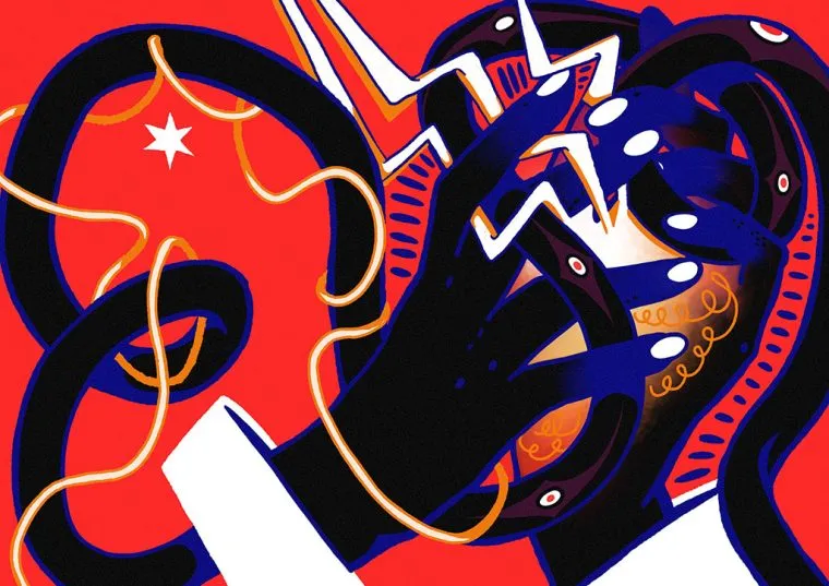 Crônica "Encontrando a mão", publicada em 16/10/2025 no Jornal Rascunho. Ilustração: Bianca Rivetti Burattini. Disponível em: https://rascunho.com.br/cronistas/carolina-vigna/encontrando-a-mao/