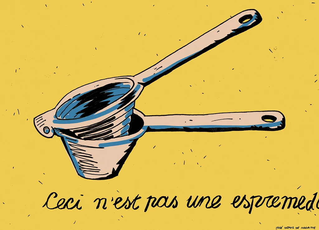 Crônica "O espremedor de limão", publicada em 20/11/2025 no Jornal Rascunho. Ilustração: José Lucas Queiroz. Disponível em: https://rascunho.com.br/cronistas/carolina-vigna/o-espremedor-de-limao/