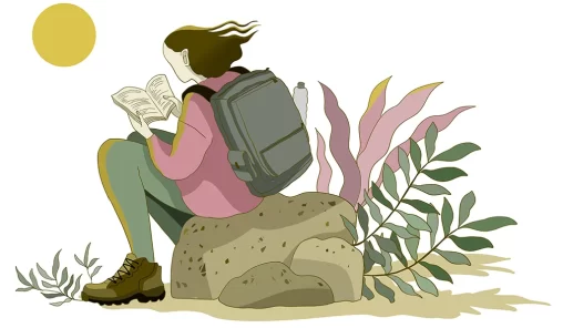 Crônica "Um bom livro nunca te abandona", publicada em 29/01/2026 no Jornal Rascunho. Ilustração: Eduardo Mussi. Disponível em: https://rascunho.com.br/cronistas/carolina-vigna/um-bom-livro-nunca-te-abandona/