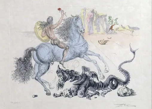 Crônica "Jorges", publicada no Rascunho em 23/04/2026. Ilustração: São Jorge e o dragão, de Salvador Dalí. https://rascunho.com.br/cronistas/carolina-vigna/jorges/